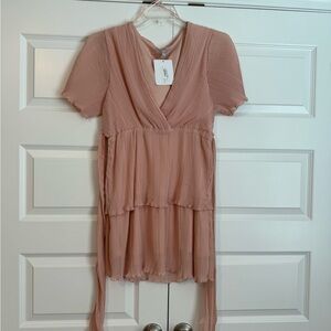 Elegant Pink Layered Dress